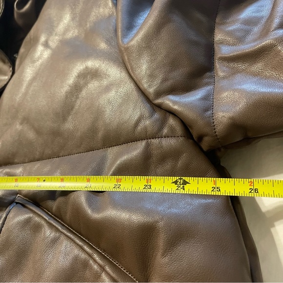 Pistola Denim Donovan Faux‎ Leather Puffer Brown Jacket - Picture 13 of 16